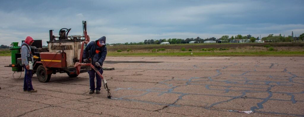 Sellan la pista de asfalto del Aeródromo